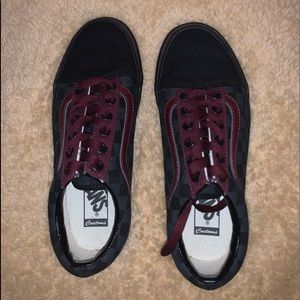 Custom Black and Maroon lace-up vans - NEVER WORN!